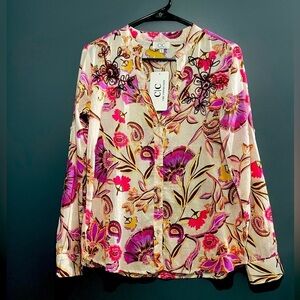 CHIC CONNECTION / floral shirt women's/ size S